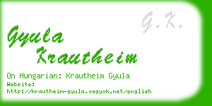 gyula krautheim business card